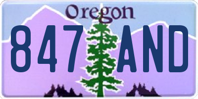 OR license plate 847AND