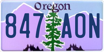 OR license plate 847AON