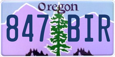 OR license plate 847BIR