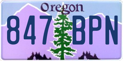 OR license plate 847BPN