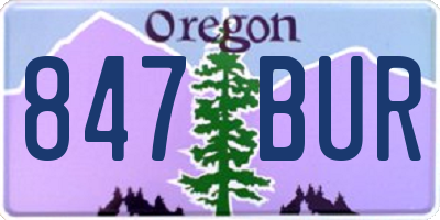 OR license plate 847BUR