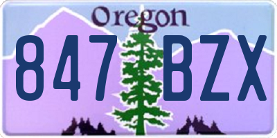OR license plate 847BZX