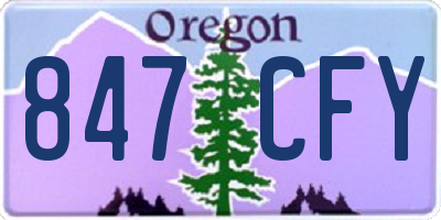 OR license plate 847CFY