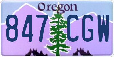 OR license plate 847CGW