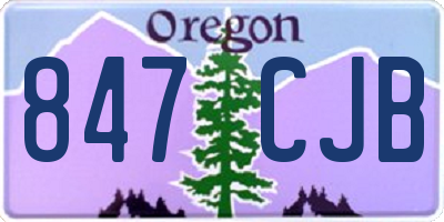 OR license plate 847CJB