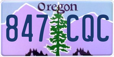 OR license plate 847CQC