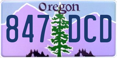 OR license plate 847DCD