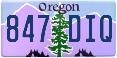OR license plate 847DIQ