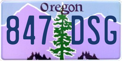 OR license plate 847DSG