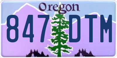 OR license plate 847DTM