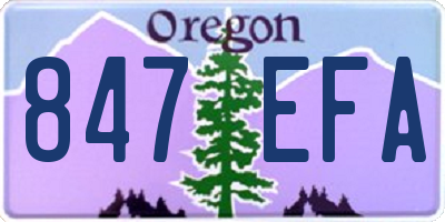 OR license plate 847EFA