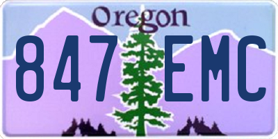 OR license plate 847EMC