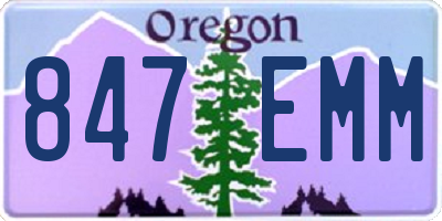 OR license plate 847EMM