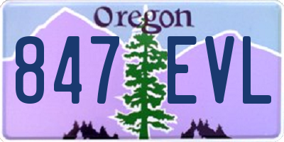 OR license plate 847EVL