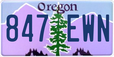 OR license plate 847EWN
