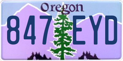 OR license plate 847EYD