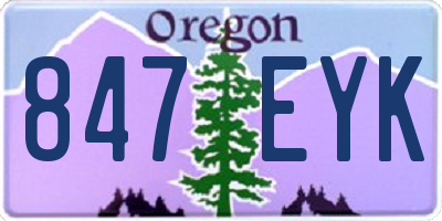 OR license plate 847EYK