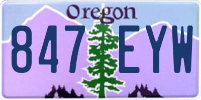 OR license plate 847EYW