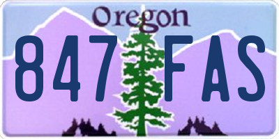 OR license plate 847FAS