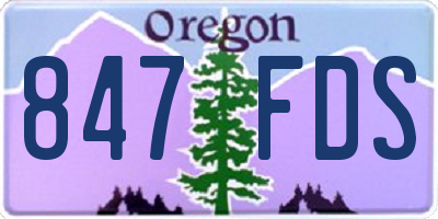 OR license plate 847FDS