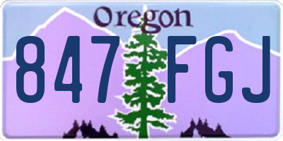 OR license plate 847FGJ