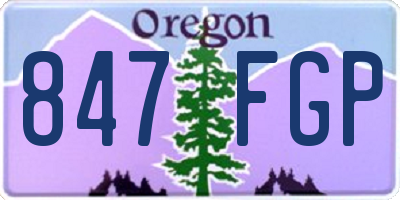 OR license plate 847FGP