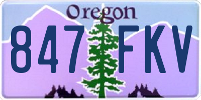 OR license plate 847FKV