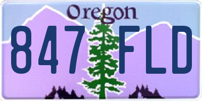 OR license plate 847FLD