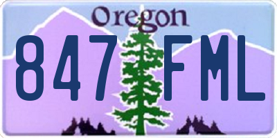 OR license plate 847FML