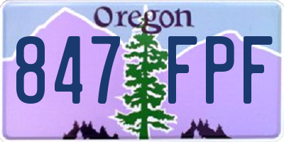OR license plate 847FPF