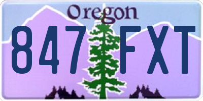 OR license plate 847FXT