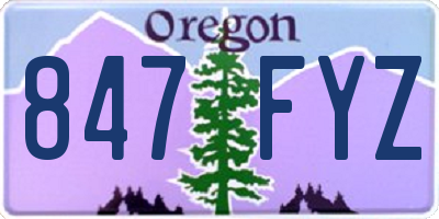 OR license plate 847FYZ