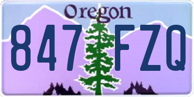 OR license plate 847FZQ