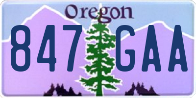 OR license plate 847GAA