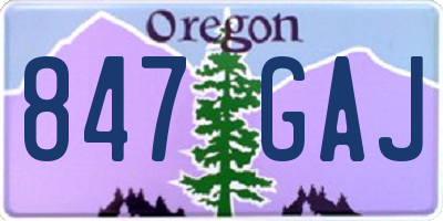 OR license plate 847GAJ