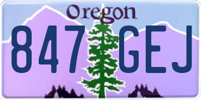 OR license plate 847GEJ
