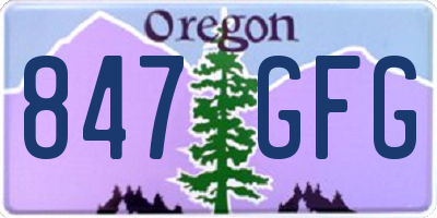 OR license plate 847GFG