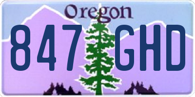 OR license plate 847GHD