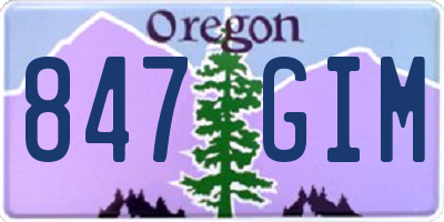 OR license plate 847GIM