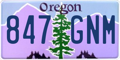 OR license plate 847GNM