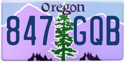 OR license plate 847GQB