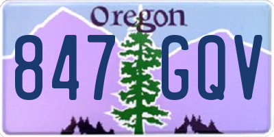 OR license plate 847GQV