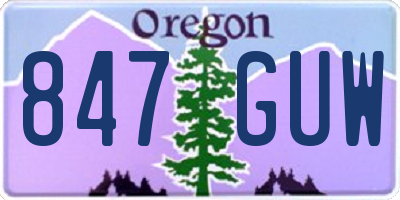 OR license plate 847GUW