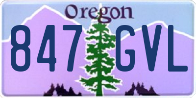 OR license plate 847GVL