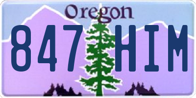 OR license plate 847HIM