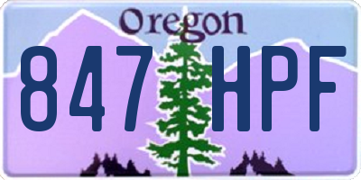 OR license plate 847HPF