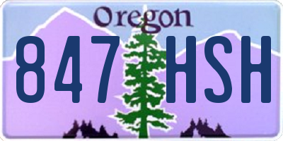 OR license plate 847HSH
