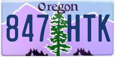 OR license plate 847HTK
