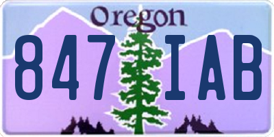OR license plate 847IAB