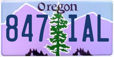 OR license plate 847IAL